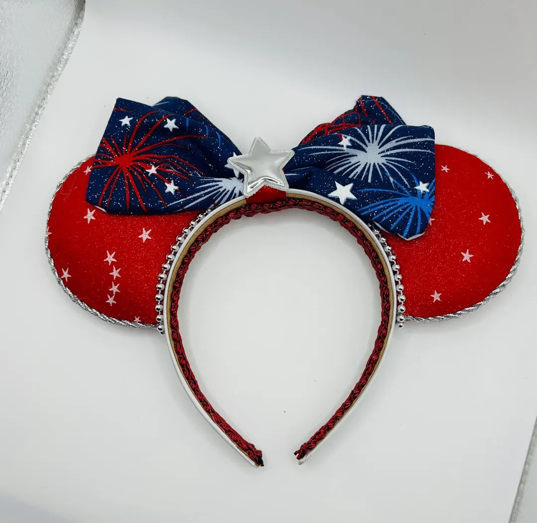 Independence Day Minnie Ears for Adults, American Flag Mickey Ears for Kids, Epcot USA Pavilion M... | Etsy (US)