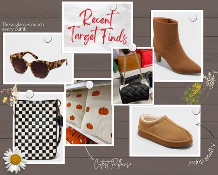 Some recent Target finds ☺️
#target #targetstyle #targetdoesitagain #targetfinds #uggdupes #fleeceslipons #checkeredphonepouch #fallbooties #fallboots #sunglasses #pumpkinpillows #fallfinds 