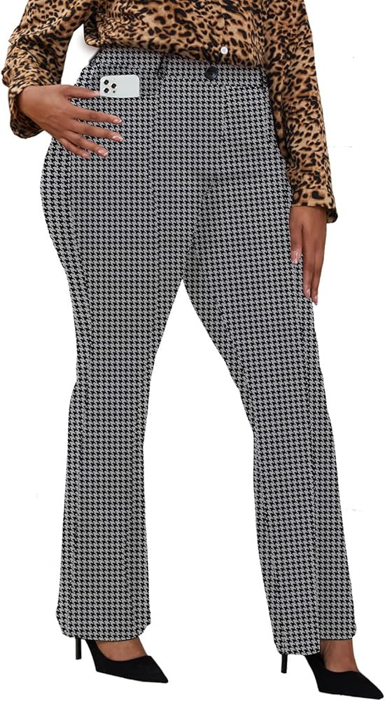 Wrinkle-Free Stretch Dress Pants Plus Size for Women Pull-on Pant Ease into Comfort Office Pant | Amazon (US)