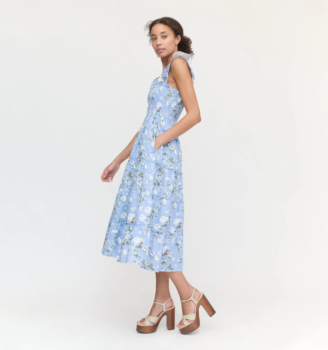 The Hill House x La Coqueta Ellie Nap Dress - Blue Watercolor Hydrangea | Hill House Home US