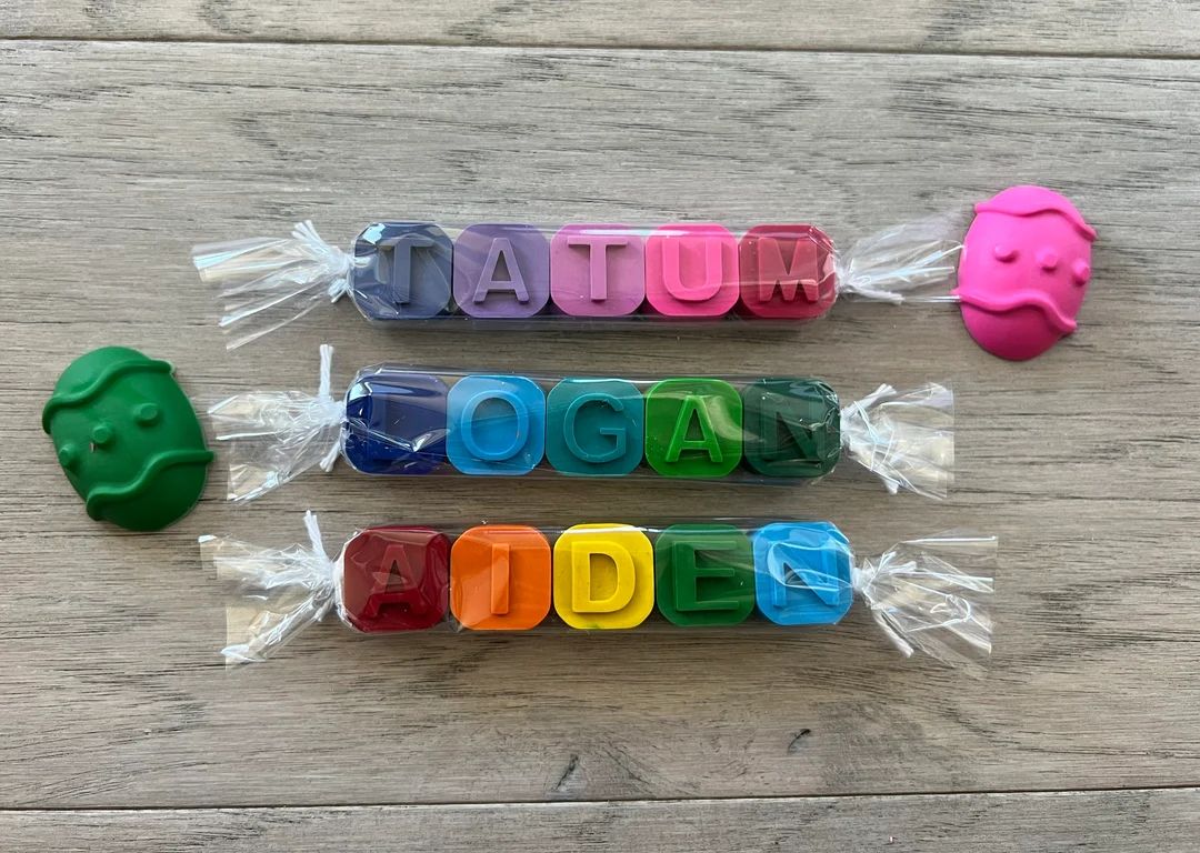 Easter Basket Mini Kids Rainbow Name Crayons Custom Gift From - Etsy | Etsy (US)