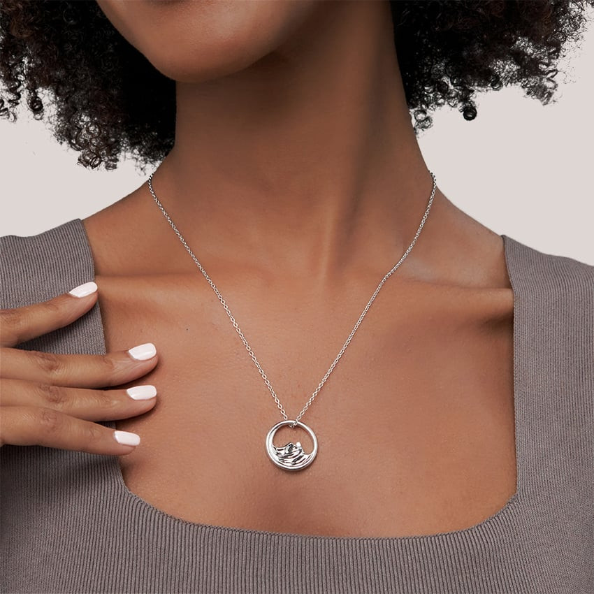 Mountain Range Diamond Pendant in Silver | Brilliant Earth