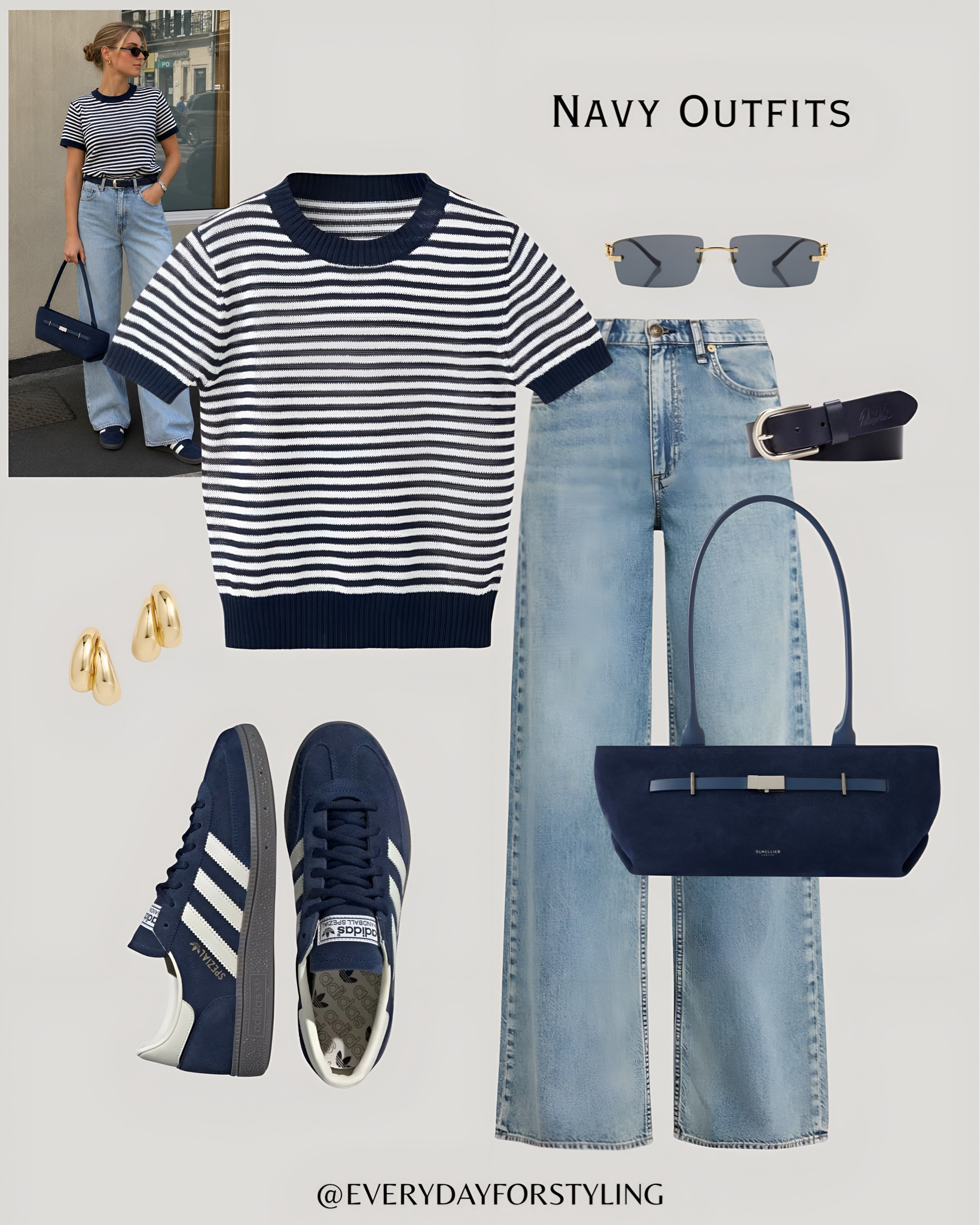 Striped knit, Adidas Spezial and a navy tote — effortlessly cool without even trying 🦋

navy outfit ideas 2026, how to style navy, navy and camel outfit, navy wide leg trousers, striped top outfit, coastal chic outfits, navy linen trousers, quiet luxury navy look, navy and white outfit, European summer style, chic casual outfits women, navy outfit inspo, old money aesthetic outfits, elevated everyday style, navy blazer outfit women, effortless summer looks, neutral colour outfits, outfit ideas 2026, style inspiration women, style inspiration 2026, effortless elegant style, summer outfits, fashion trends 2026, OOTD, simple styling, outfit ideas, casual elegant look, neutral style women, what to wear, how to wear, ways to style, everydayforstyling 

#NavyOutfitIdeas, #NavyStripedShirt, #OldMoneyAesthetic, #StreetStyleOutfits​​​​​​​​​​​​​​​​, #SummerOutfitsInspo

#LTKTravel #LTKSeasonal #LTKootd