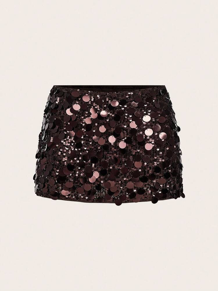 SHEIN ICON Black Bodycon High Waist Super Short Women's Mini Skirt,Brown Skirt | SHEIN