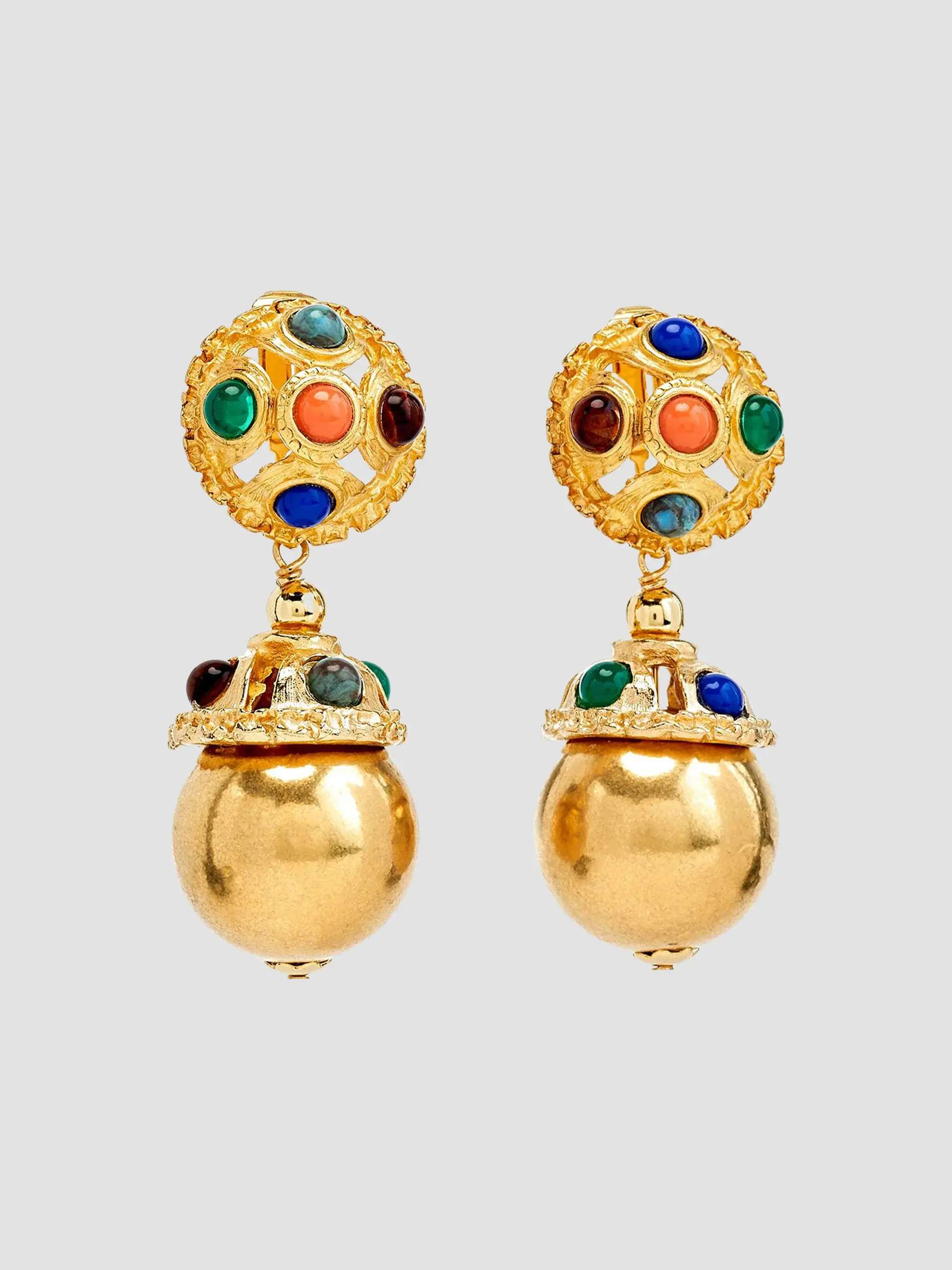 Kenneth Jay Lane Goldtone &amp; Multi-Stone Cabochon Drop Earrings | Saks Fifth Avenue | Saks Fifth Avenue