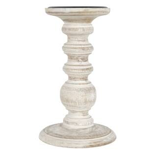 Whitewashed Wood Carved Pillar Candle Holder by Ashland® | Michaels | Michaels Stores