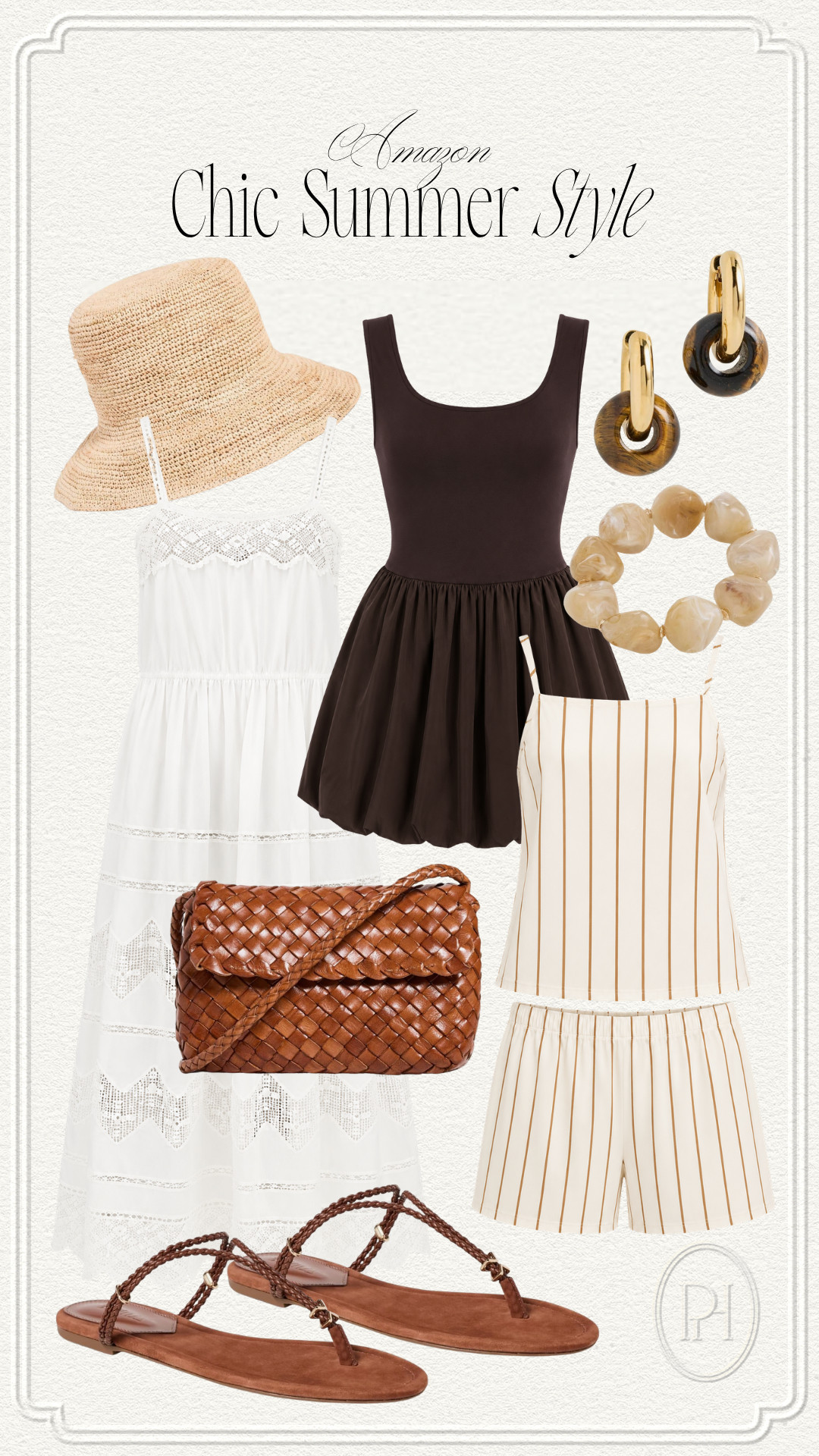 Extra chic summer style finds on Amazon!

summer fashion, summer looks, summer outfit, summer dresses, matching set, striped set, linen set, sun hat, bucket hat, gold and brown earrings, neutral jewelry, bracelet, brown dress, bubble hem dress, mini dress, white dress, midi dress, neutral handbag, woven handbag, crossbody bag, leather sandals, summer shoes, summer footwear, neutral fashion, vacation looks, summer date night, date night outfit, resort wear 

 #LTKgrwm #LTKootd #LTKSeasonal