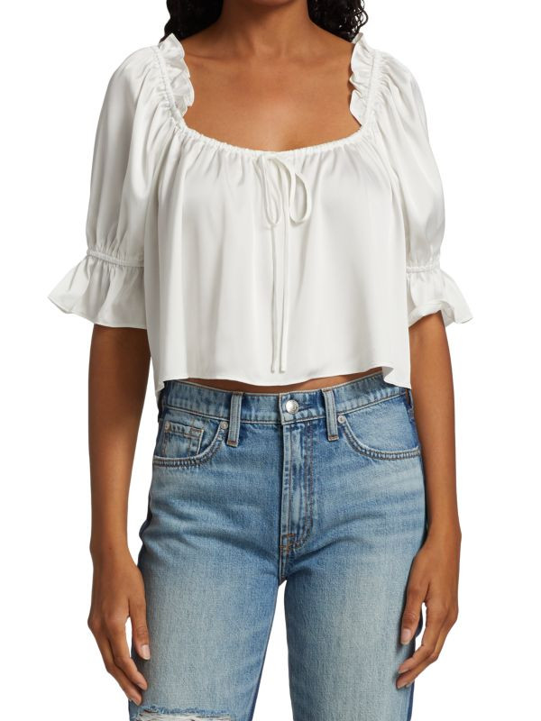 Misti Puff-Sleeve Peasant Blouse | Saks Fifth Avenue OFF 5TH