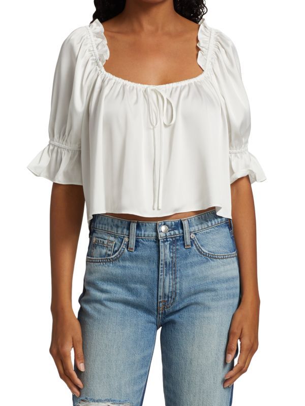 Misti Puff-Sleeve Peasant Blouse | Saks Fifth Avenue OFF 5TH