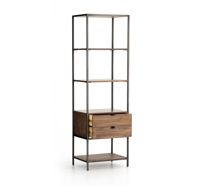 Graham Etagere Bookcase with Drawer, Auburn, 24""L x 78.5""H | Pottery Barn (US)