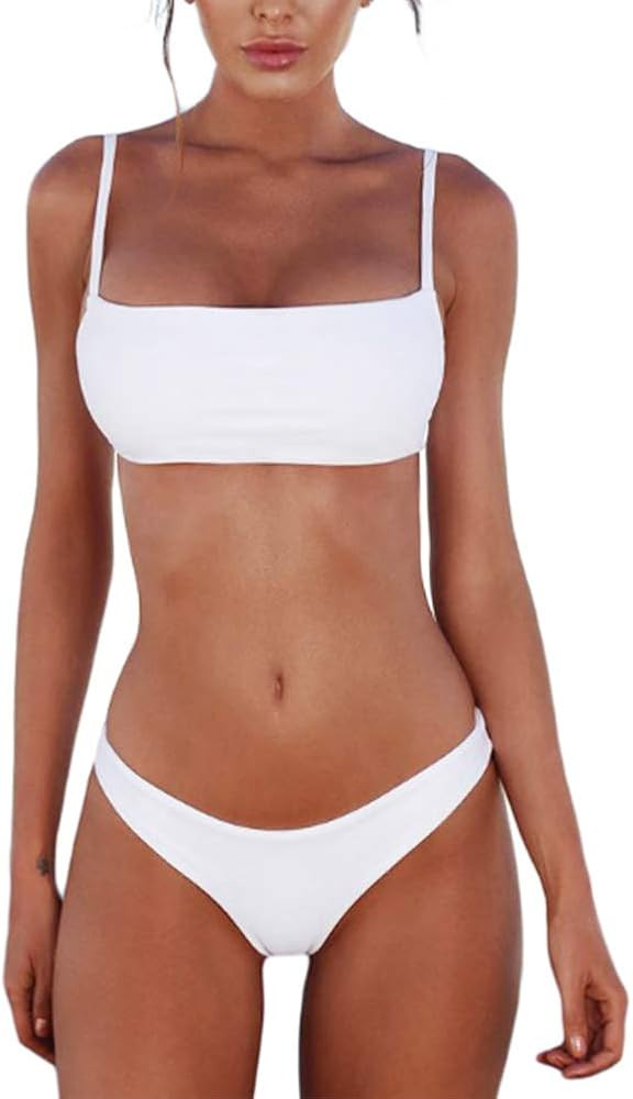 meioro Bikini Set Swimsuits for Women Low Waisted Two Piece Swimwear with Brazilian Push up Top C... | Amazon (US)