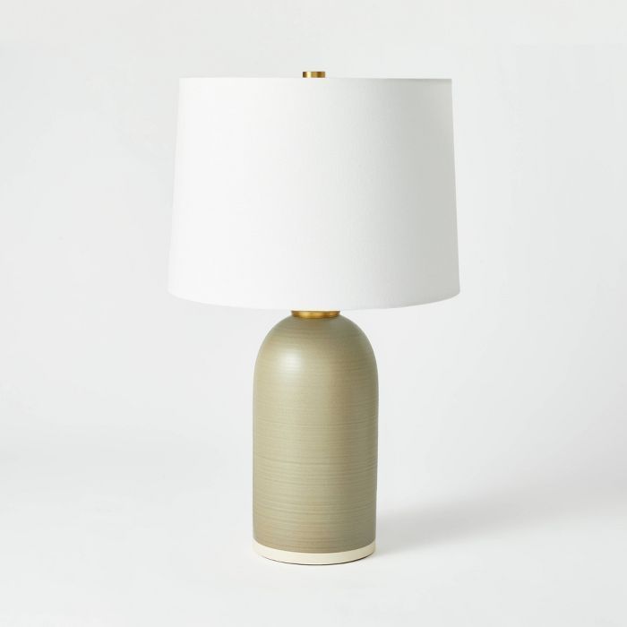 Medium Ceramic Table Lamp (Includes LED Light Bulb) Gray/Green - Threshold&#8482; designed with S... | Target