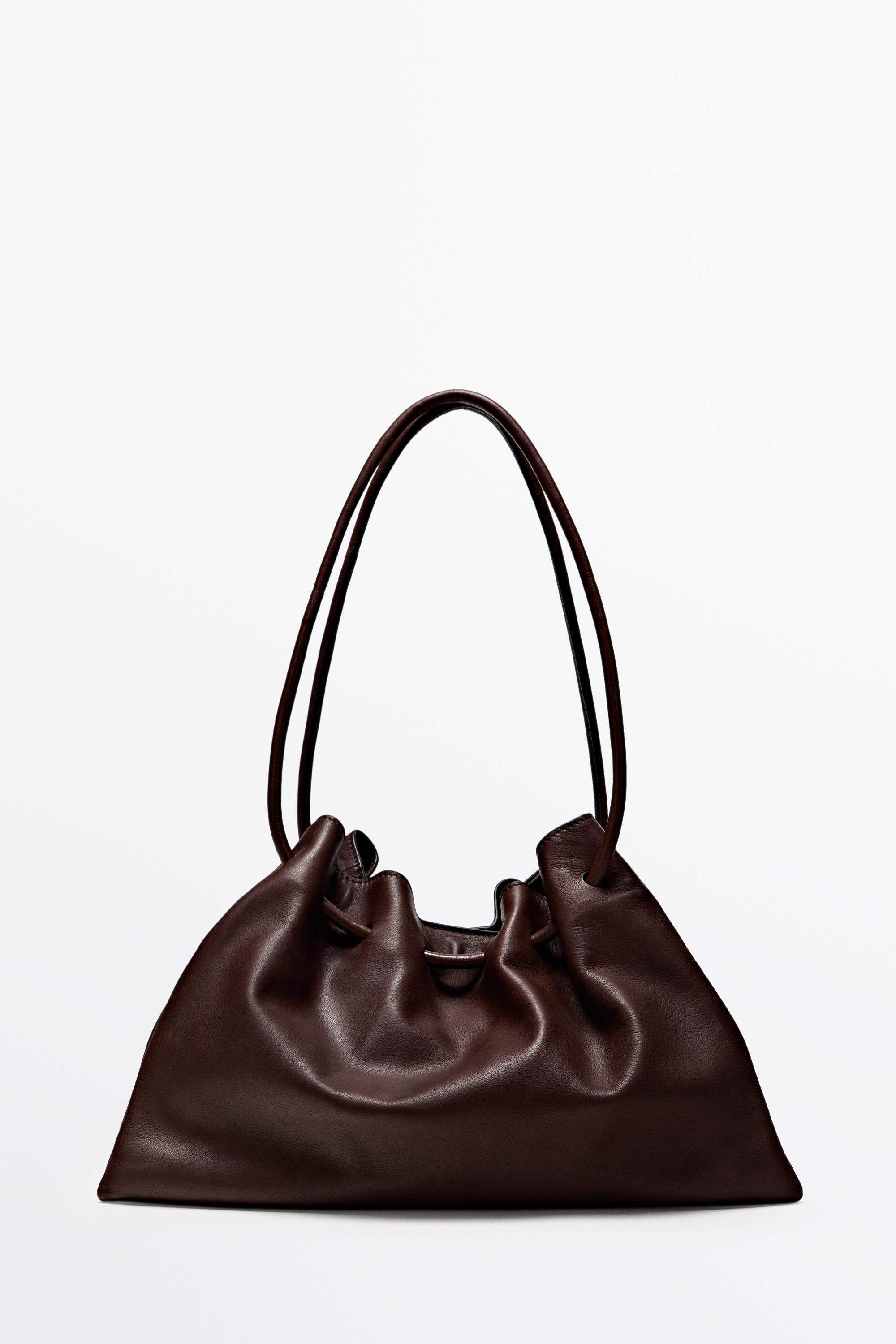 Nappa leather ruffled bag | Massimo Dutti US
