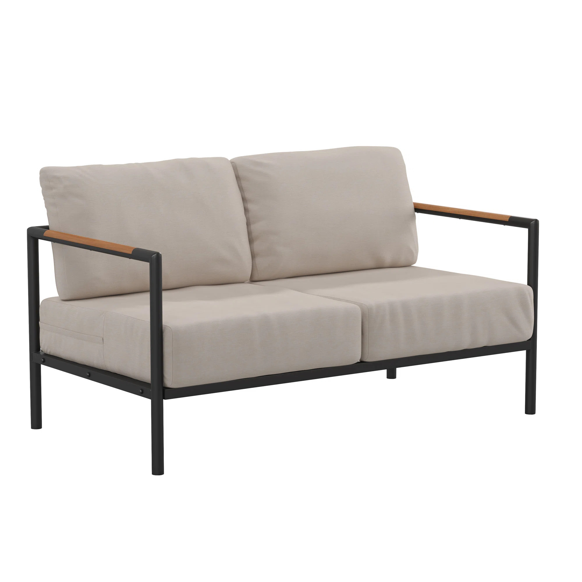 Schwindt 56'' Wide Outdoor Loveseat with Cushions | Wayfair North America