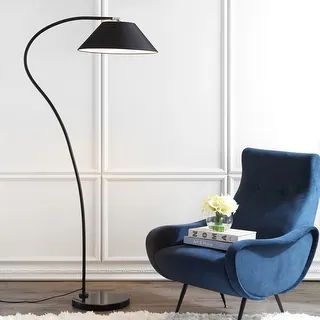 SAFAVIEH Lighting 69-inch Lumi Arc Black Floor Lamp - 33.5"x19.5"x69" | Bed Bath & Beyond