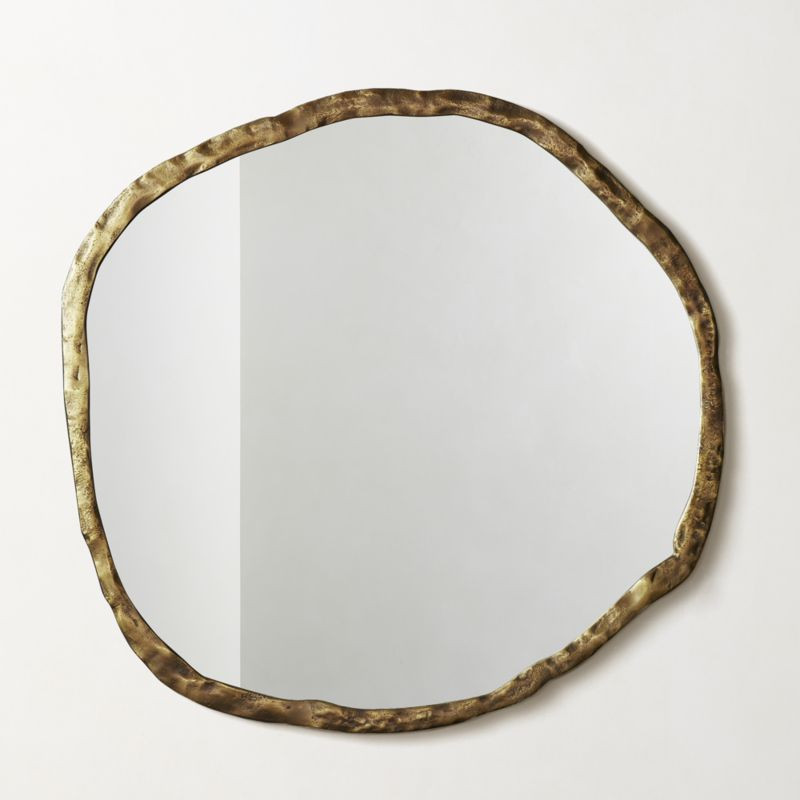 Abel Brass Round Wall Mirror 48" | CB2