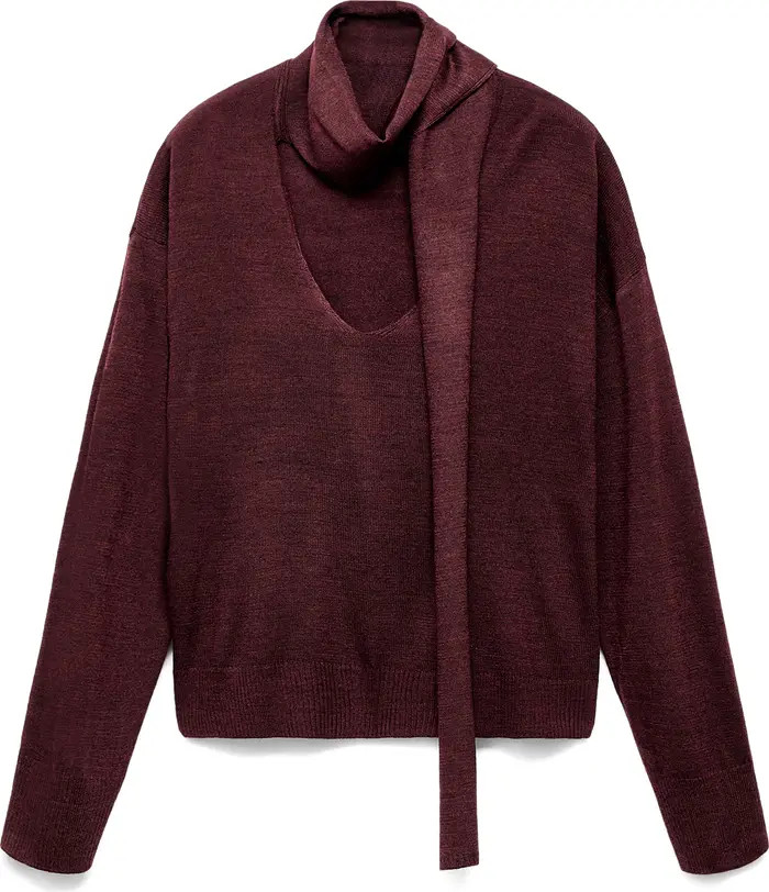 V-Neck Sweater with Scarf | Nordstrom