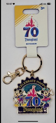 Disneyland 70th Anniversary Metal Keychain Featuring Mickey & Minnie New 2025 | eBay US