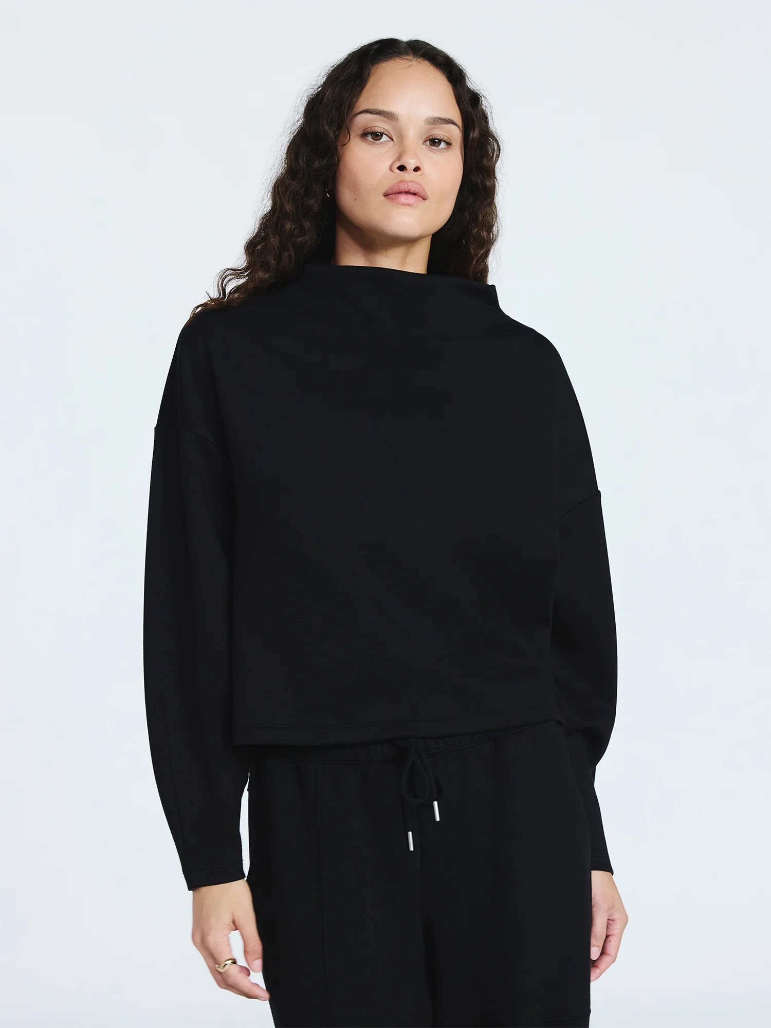 Scoop Women's New Scubaknit Zip Neck Top, Sizes XS-XXL | Walmart (US)