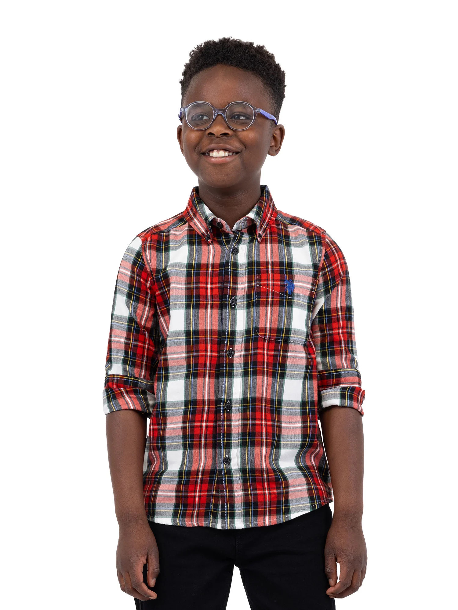 U.S. Polo Assn. Boys Long Sleeve Button Down Shirt, Sizes 4-18 | Walmart (US)