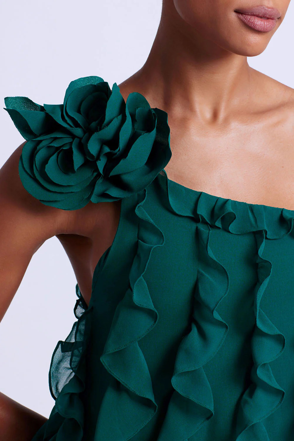 Rosette One Shoulder Gown (FINAL SALE) | PatBO