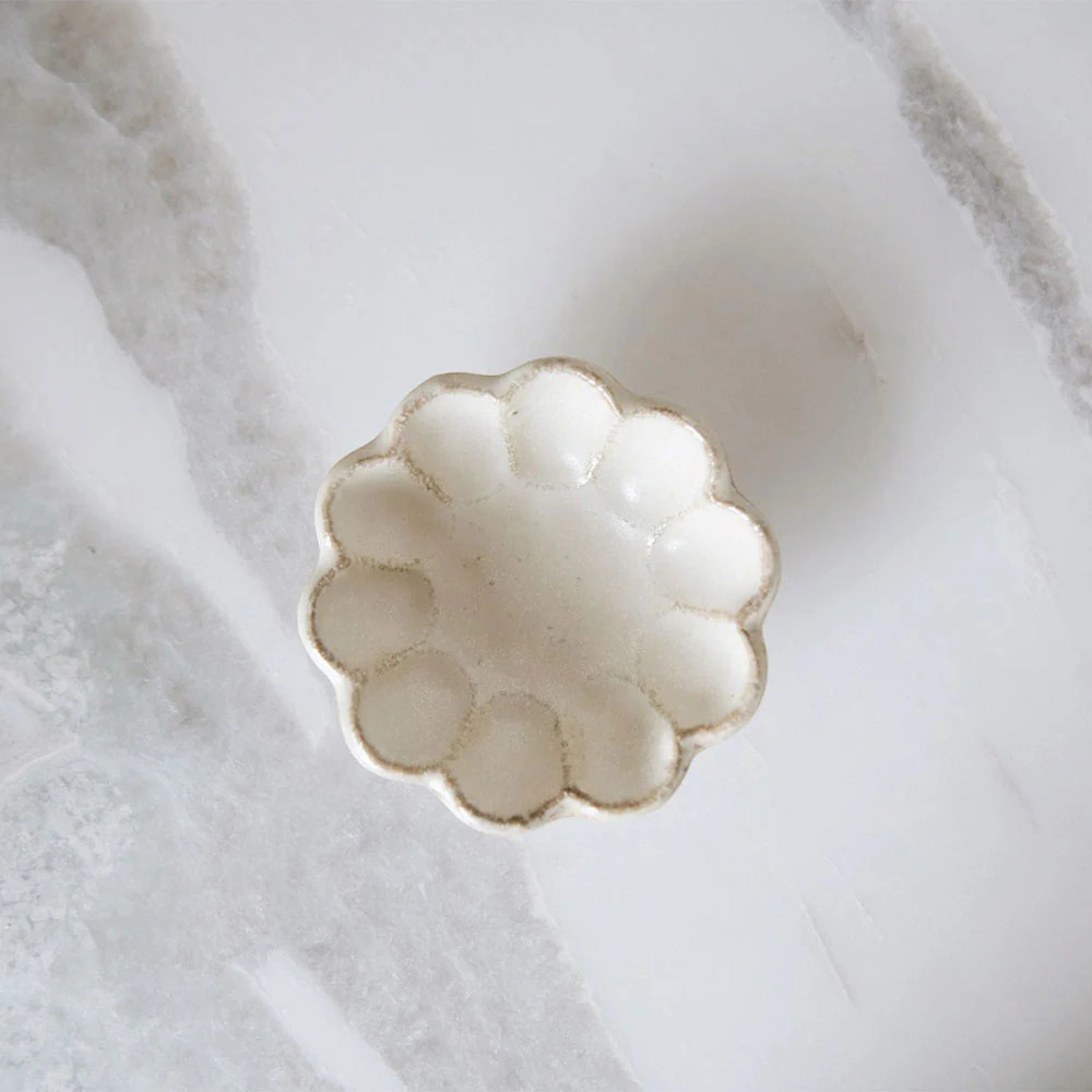Petite Footed Ceramic Petal Bowl | Roan Iris