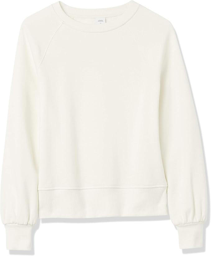 Amazon Essentials Women's Classic-Fit Gathered Long-Sleeve Crewneck Sweatshirt | Amazon (US)