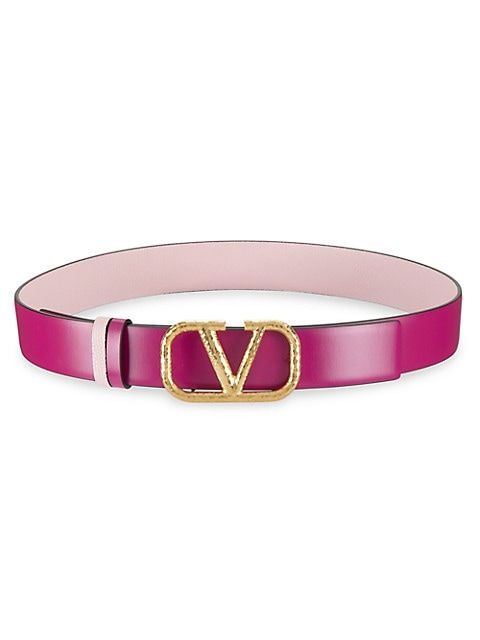 Reversible VLogo Leather Belt | Saks Fifth Avenue