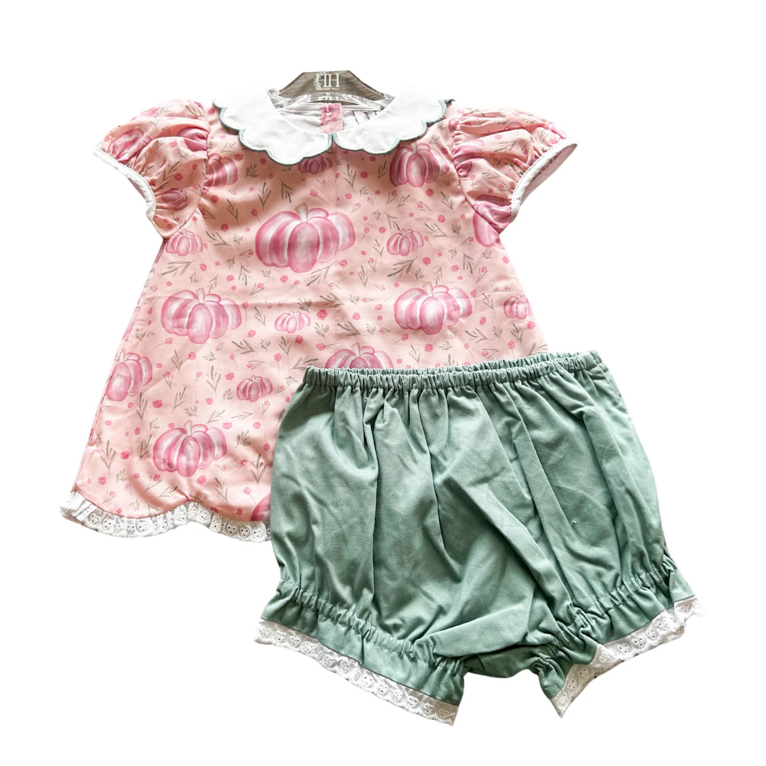 Girls Floral Pumpkin Top and Bloomers Set | Hamner Hill