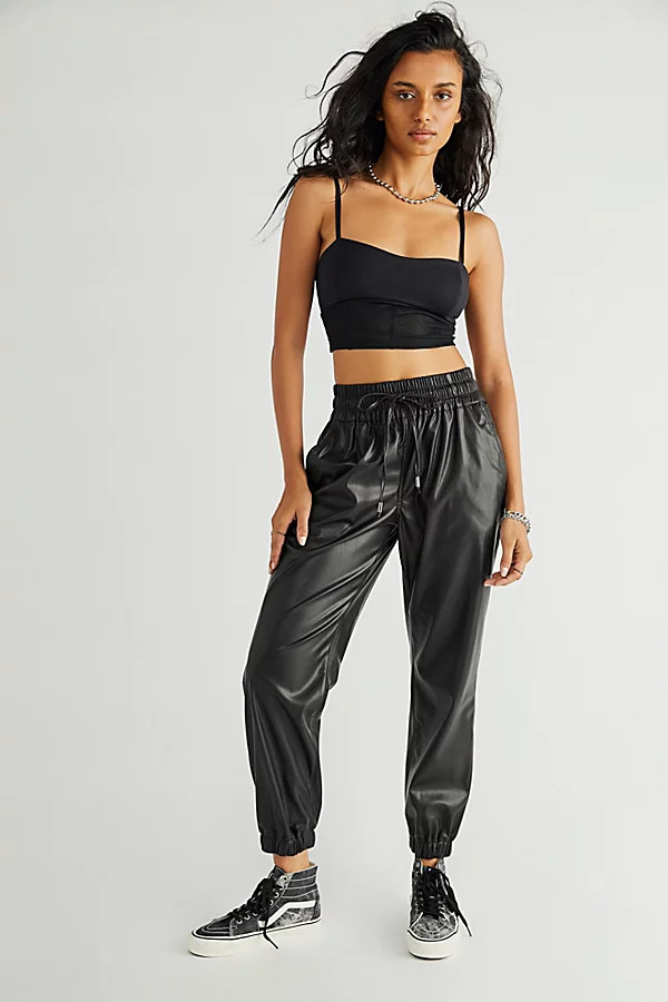 Night Vegan Leather Joggers by Blank NYC at Free People, Night Crawling, S | Free People (Global - UK&FR Excluded)