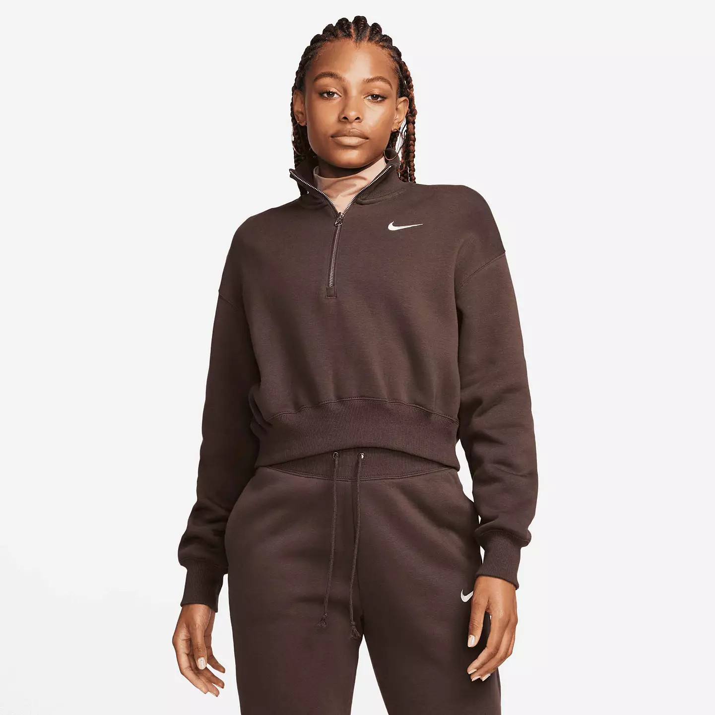 Nike Women's Sportswear Phoenix Fleece Oversized 1/2-Zip Crop Sweatshirt | DICK'S Sporting Goods