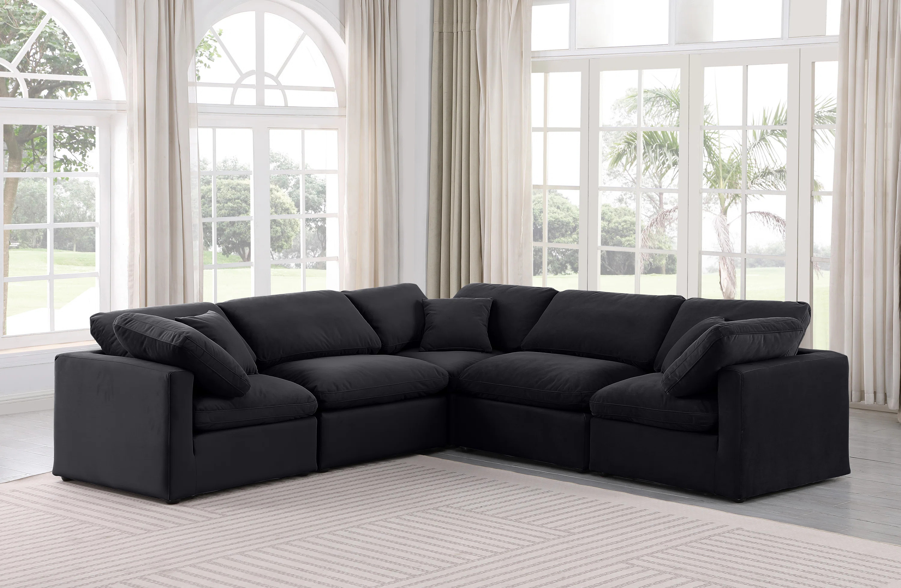 Itala 5 - Piece Velvet Sectional | Wayfair North America