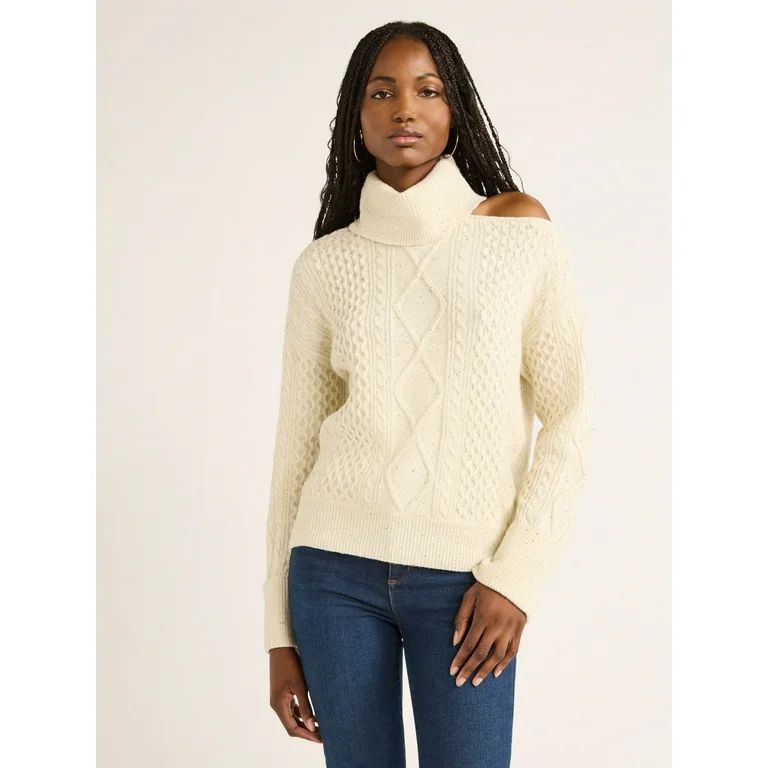 Sofia Jeans Women's Cozy Shine Sweater with Long Sleeves, Mid-weight, Sizes XS-XXXL - Walmart.com | Walmart (US)