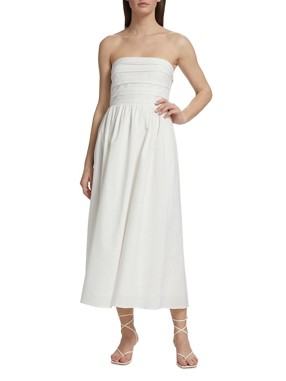 Pleated Cotton Midi-Dress | Saks Fifth Avenue