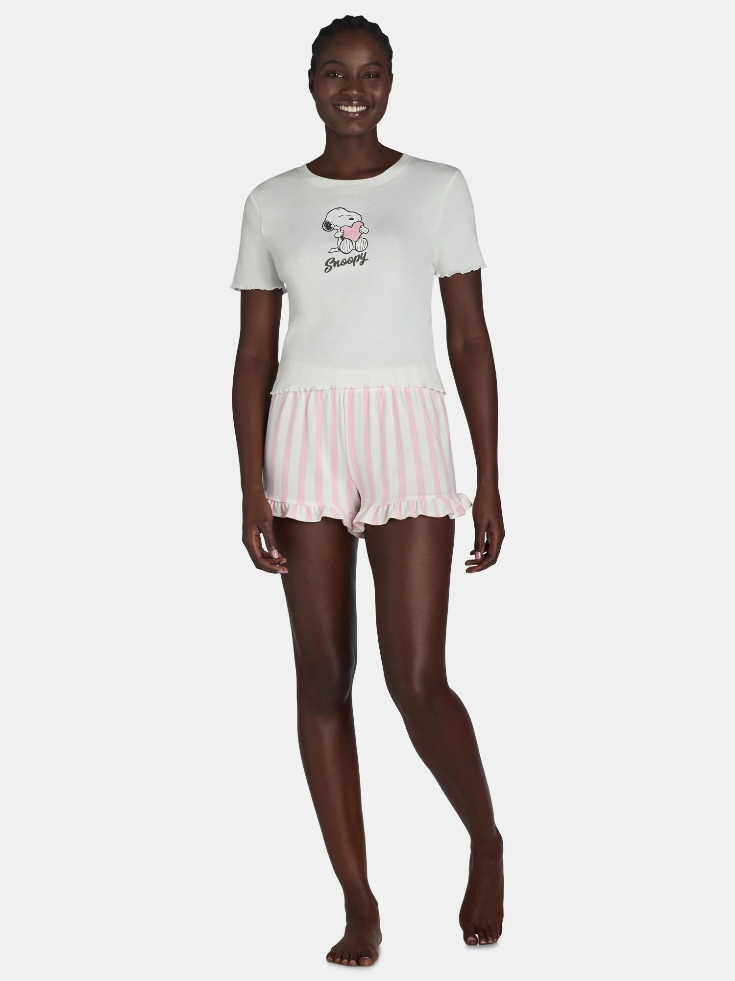 Snoopy Women’s Sleep Tee and Shorts Set from Grayson Social, 2-Piece, Sizes S-3X | Walmart (US)