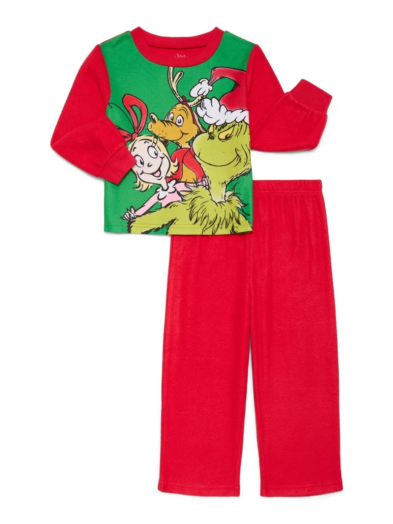 How The Grinch Stole Christmas Toddler Boys or Girls Long Sleeve Top and Pants Pajama Set, 2-Piec... | Walmart (US)