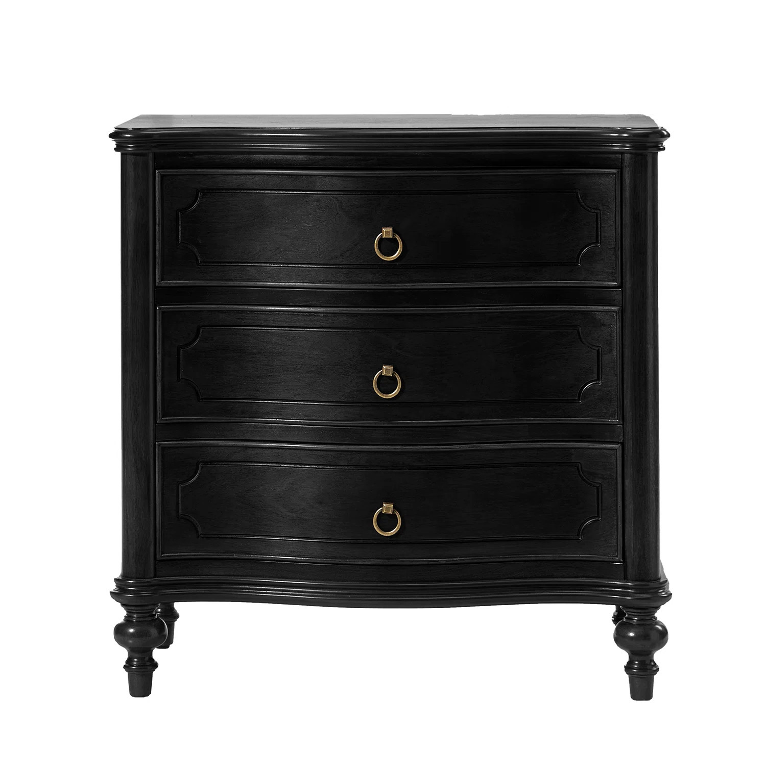 Elfine  28'' W Traditional Curves Nightstand with Charging Station and Solid Wood Legs and Metal ... | Wayfair North America