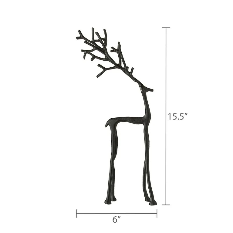 Large Metal Deer Tabletop Decoration, Black, 15.5", by Holiday Time | Walmart (US)