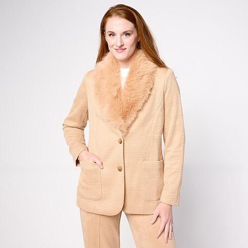 Mark & James by Badgley Mischka Onyx Tweed Knit Blazer - Red - Size Medium | HSN