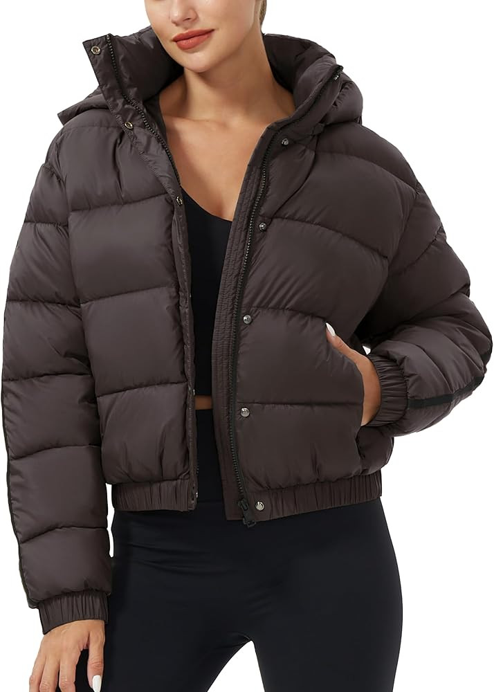 Pioneer Camp Women's Winter Cropped Puffer Jacket with Hood Waterproof Short Warm Quilted Jacket ... | Amazon (US)