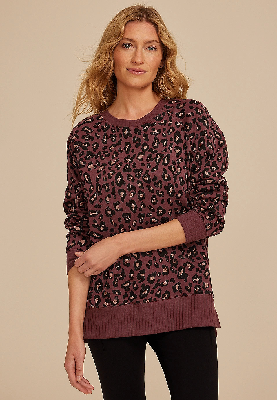 Willowsoft Leopard Tunic Sweatshirt | Maurices