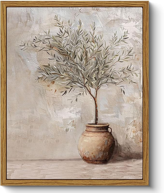 ARPEOTCY Vintage Framed Botanical Wall Art, Bedroom Bathroom Rustic Farmhouse Art Decor, Olive Tr... | Amazon (US)