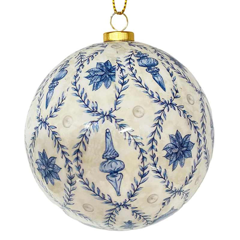Blue & White Ornament, 4" | At Home