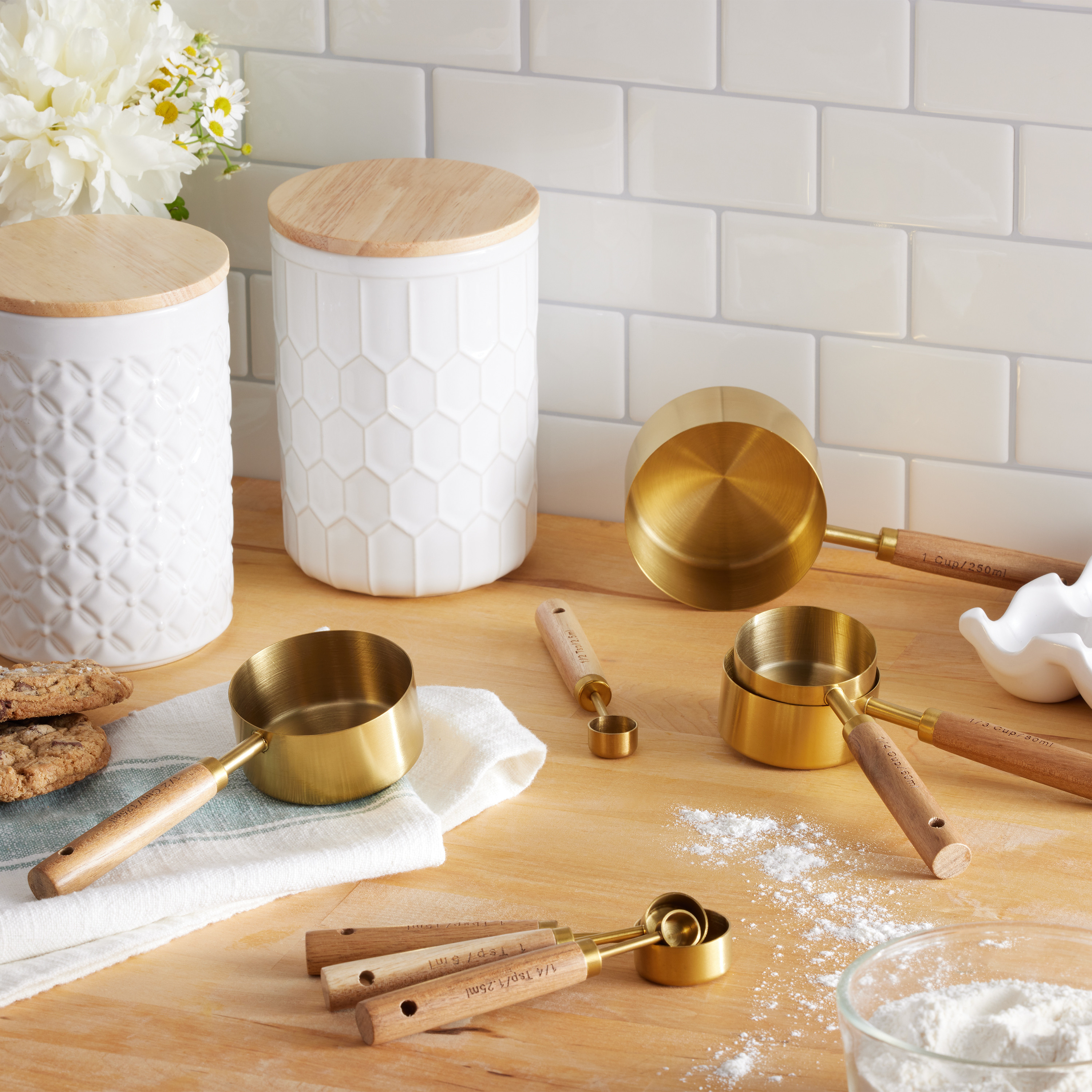 Gold Metal and Wood Nesting Measuring Tools Collection | World Market