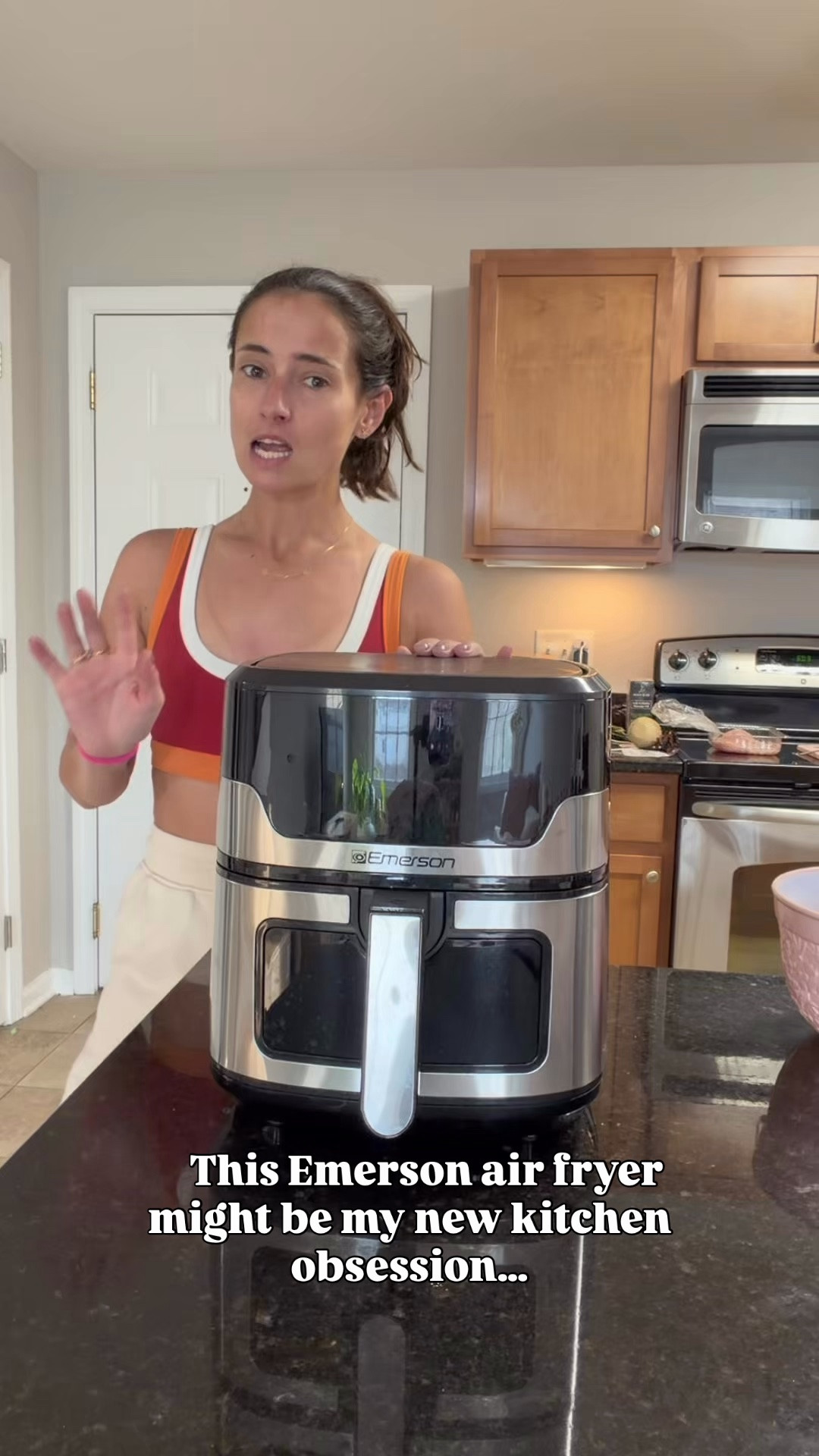 This Emerson air fryer might be my new kitchen obsession 👀🍗
Made crispy chicken bites in minutes and my girls already asked for seconds. Busy mom dinners just got a whole lot easier.

#airfryerrecipes #momlife #easymeals #kitchenfinds #quickdinner

#LTKmomlife #LTKfoodie #LTKHome