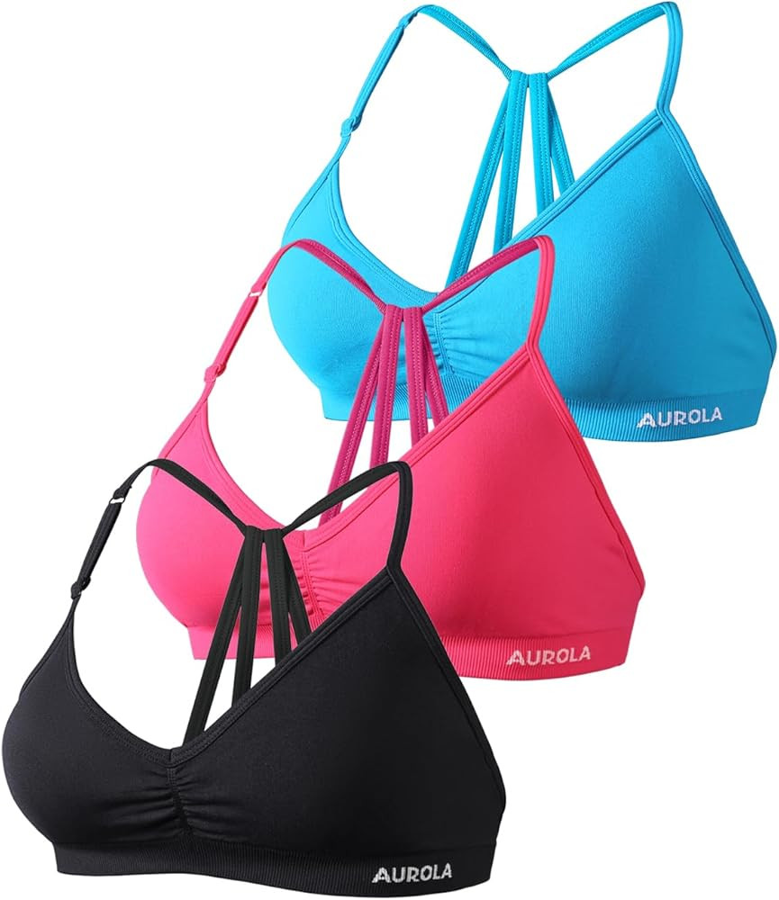 AUROLA Mercury Workout Sports Bras Women Athletic Removable Padded Backless Strapy Minimal Crop T... | Amazon (US)