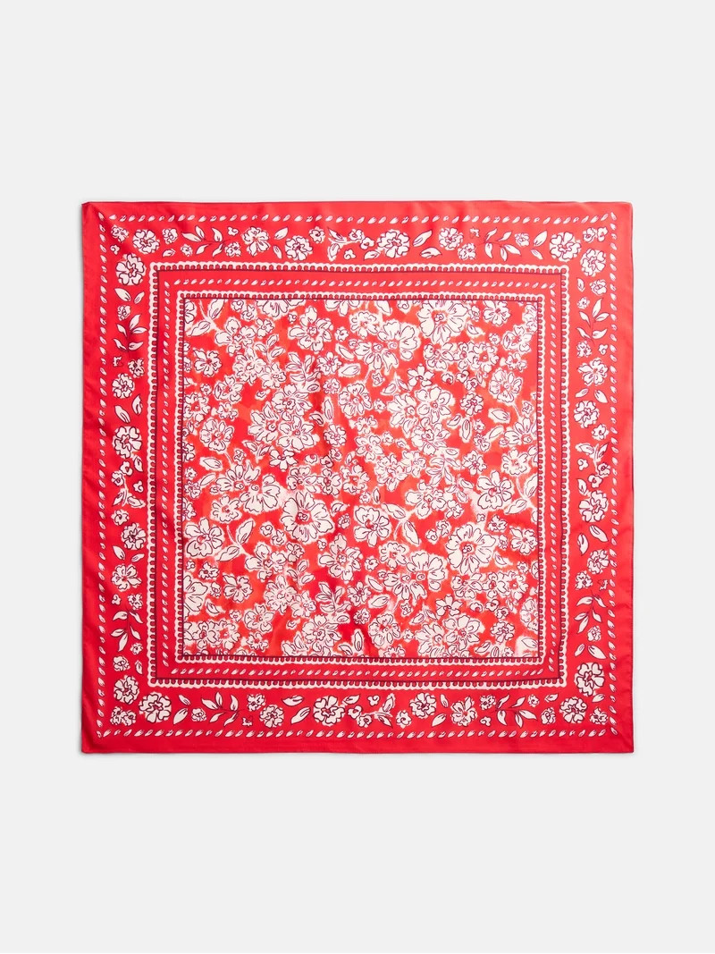 Scenario Women's Printed Square Scarf, Red | Walmart (US)