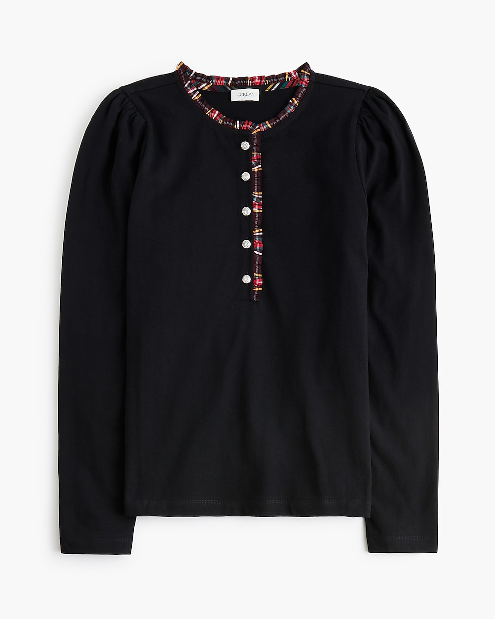 Long-sleeve tartan and jewels henley | J.Crew Factory
