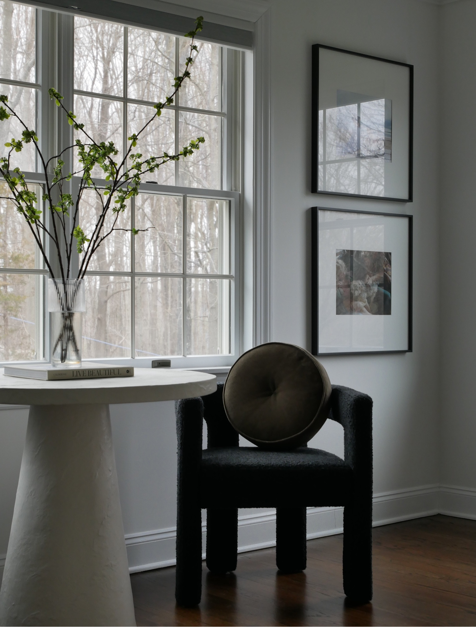 Bedroom sitting area with a bistro table! Also would be great for coffee spot in a living room or main floor area. 

*Pillow is the Juniper color (looks different online) and frames are the 11x14 size 

decor, modern, minimalist, relaxing, home, style, interiors, stylist

#LTKstyletip #LTKSeasonal #LTKhome