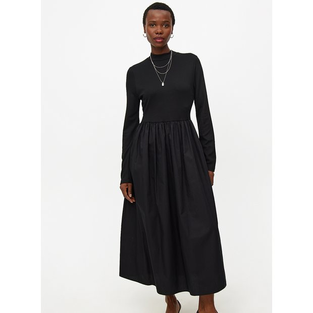 Black Combined Long Sleeve Full Dress 14 | Tu Clothing